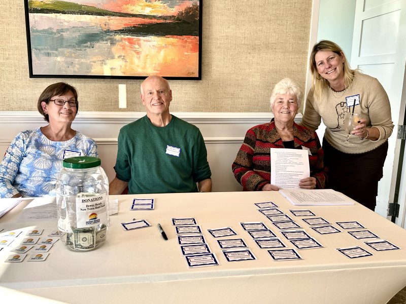 Dewey Beach Civic League board members greeting guests are (l-r) Kay and Ken Miller, Jen Taylor and Susan Macey.